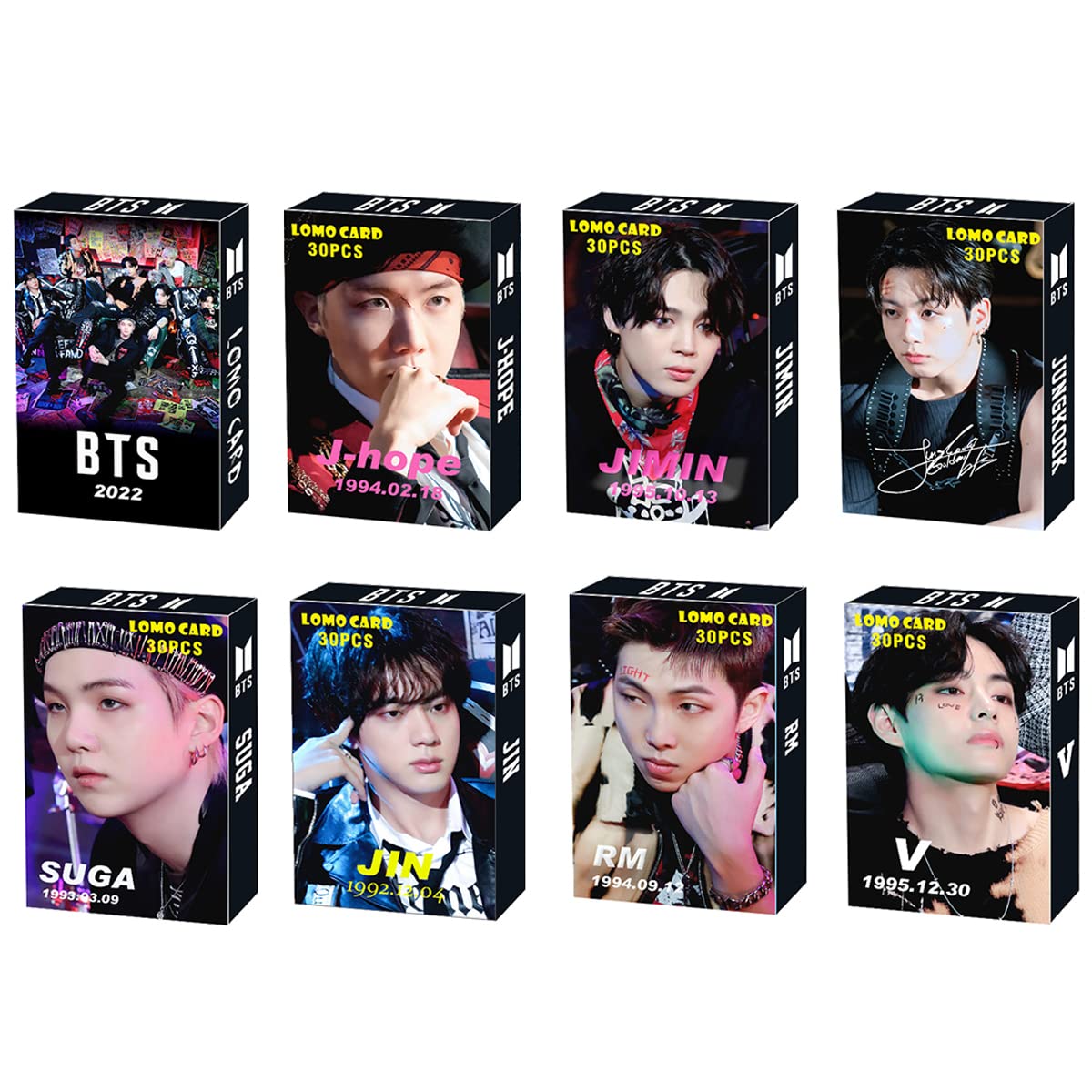 8 Pack/240 Pcs BTS Merchandise Lomo Card KPOP Photocards Greeting